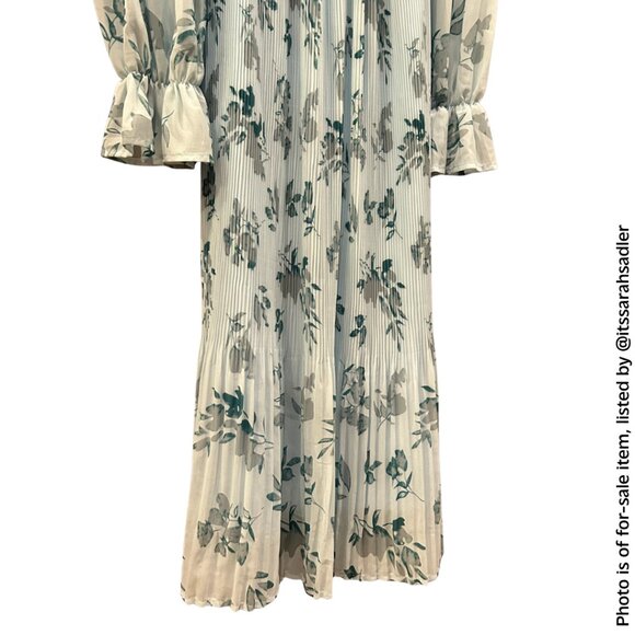 ANRABESS Women's Floral Chiffon Midi Dress with Puff Long Sleeves and Mock Neck - Picture 8 of 15